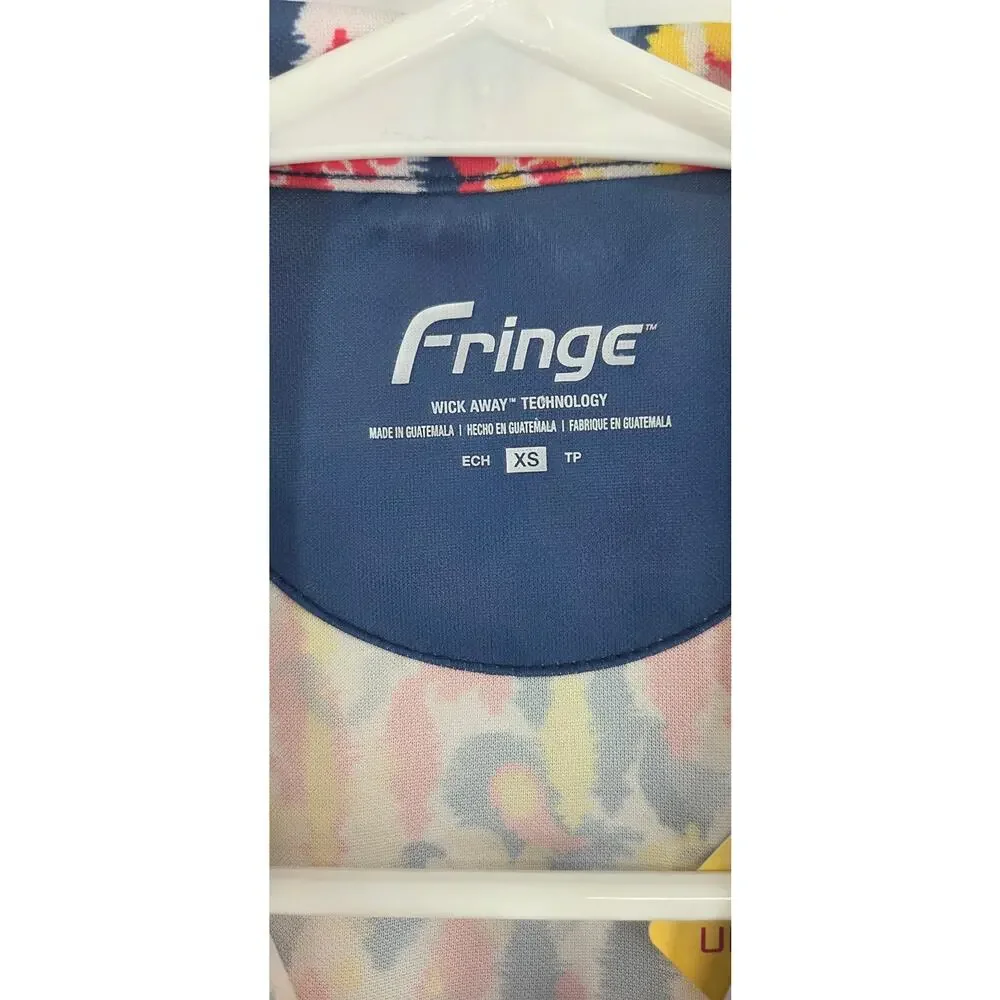 NWT FRINGE PEYTON FLORAL BLUE GOLF DRESS POCKETS UV PROTECTION XS MSRP $60